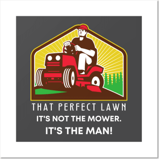 Funny Lawn Mowing Gift For Him Posters and Art